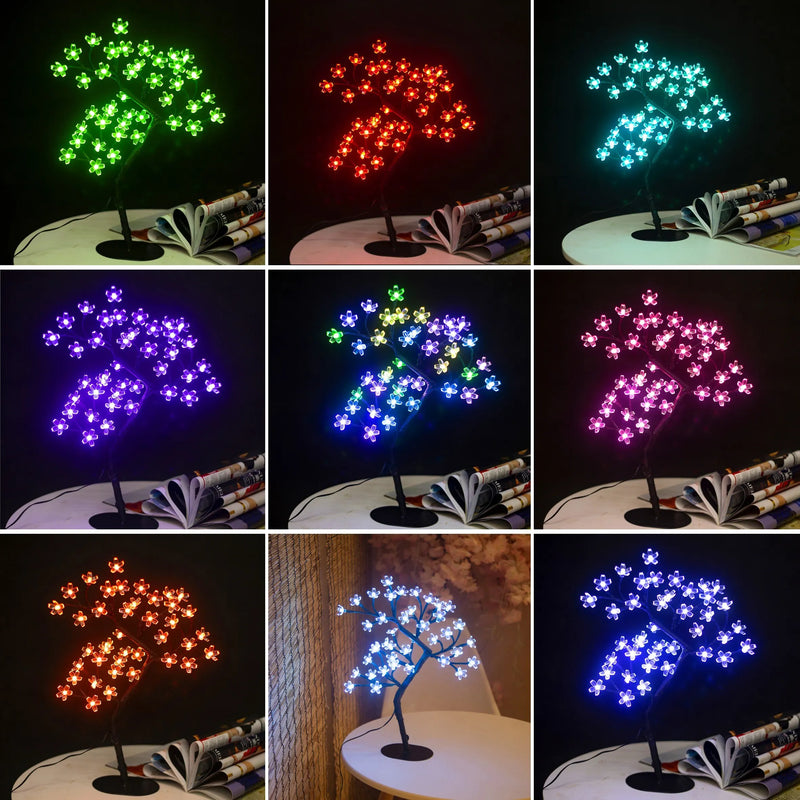 Luminária de Árvore de Cerejeira - Decoração Aconchegante e Moderna para sua Casa!